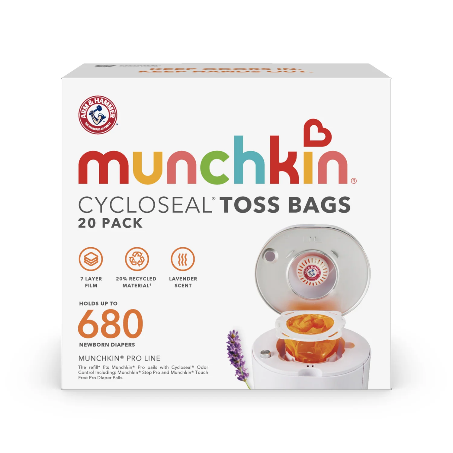 CycloSeal Toss-påsar, 20-pack för Step Pro och Touch Free Pro hinkar