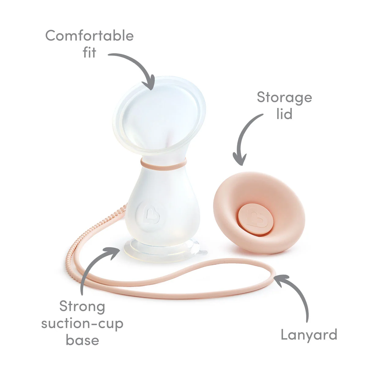 Munchkin Silicone Manual Breast Pump with Lid and Lanyard