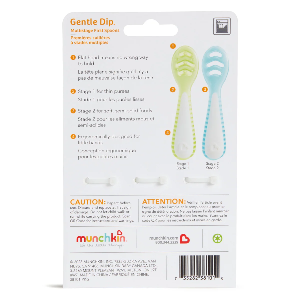 Gentle Dip babyers første skeer, 3-pak til baby-led weaning