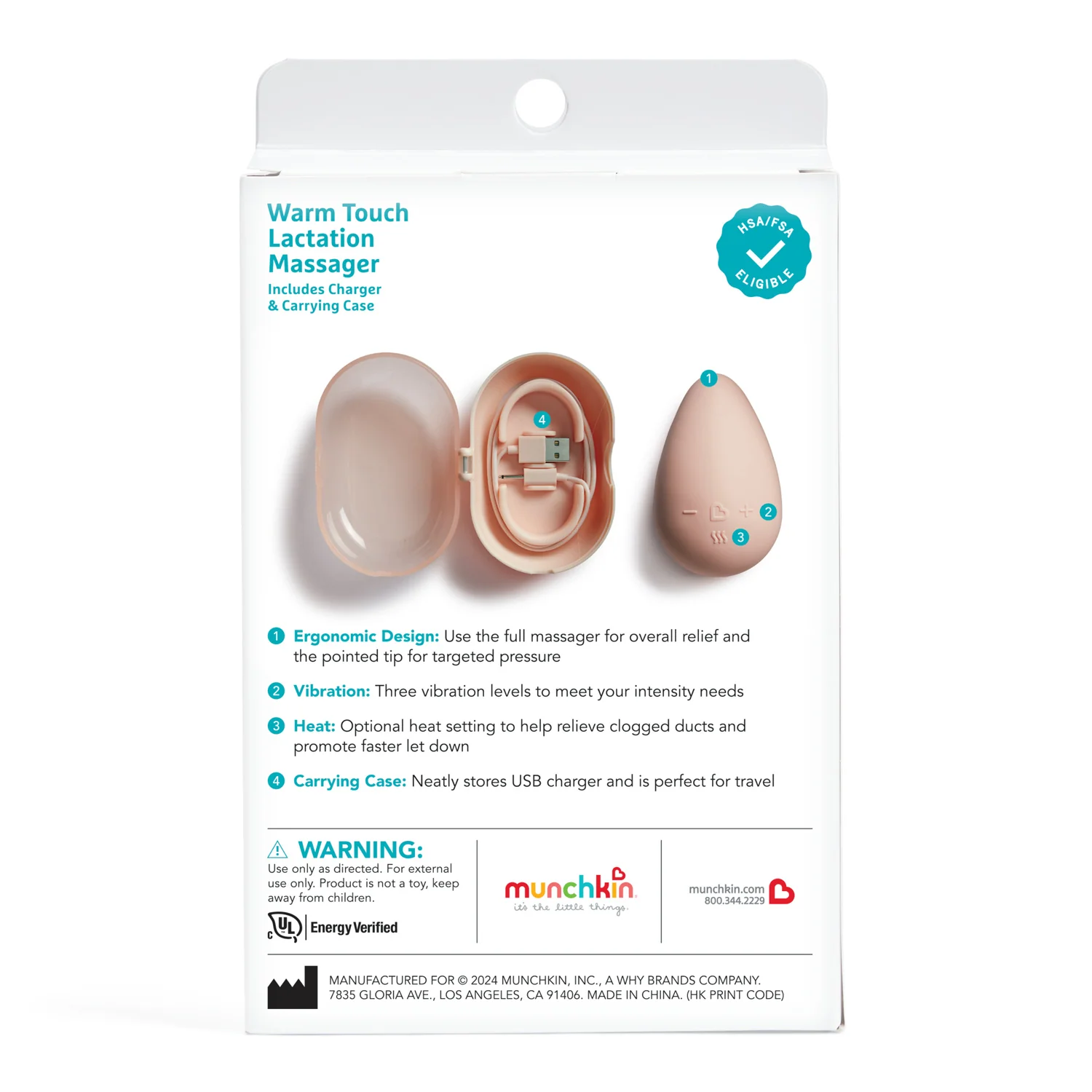 Warm Touch Lactation Massager with Heat and 3 Vibration Levels