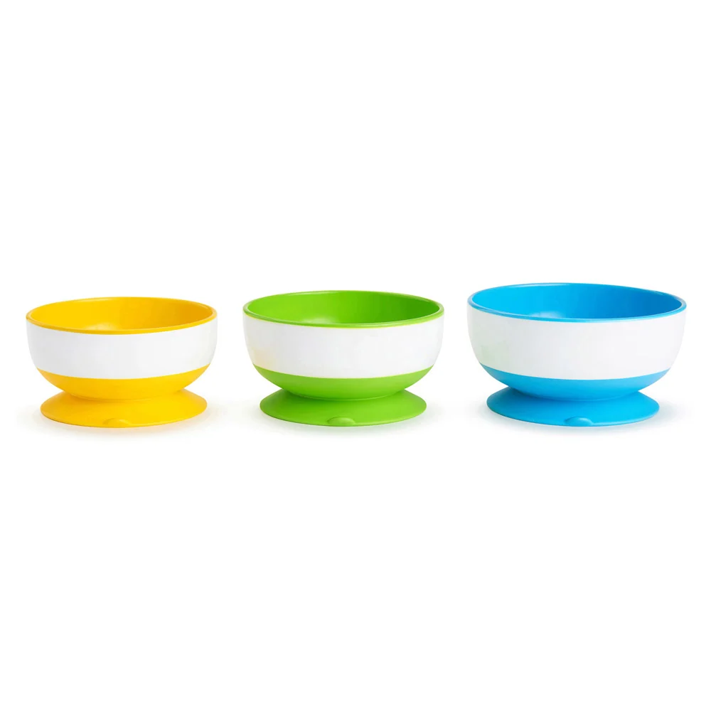 Munchkin Stay Put Suction Bowls 3 Pack for Baby Mealtime