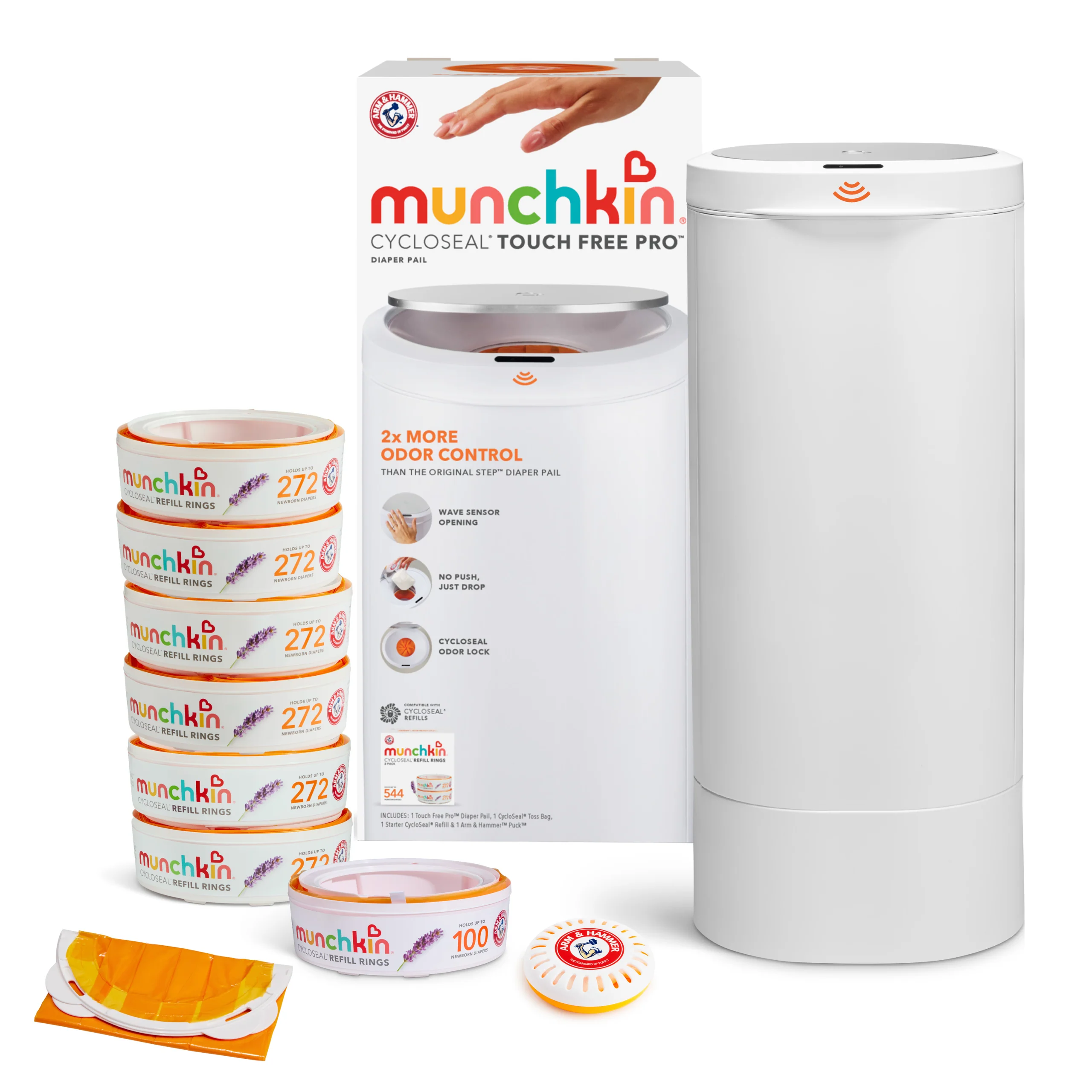 CycloSeal Touch Free Pro blöjhink presentpaket med refiller och puck