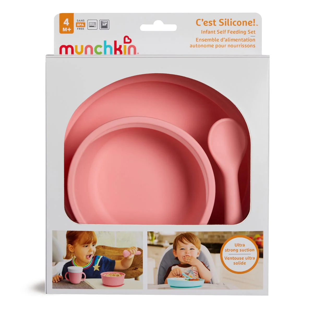 C’est Silicone! Infant Self-Feeding Set with Suction Plate Bowl and Spoon
