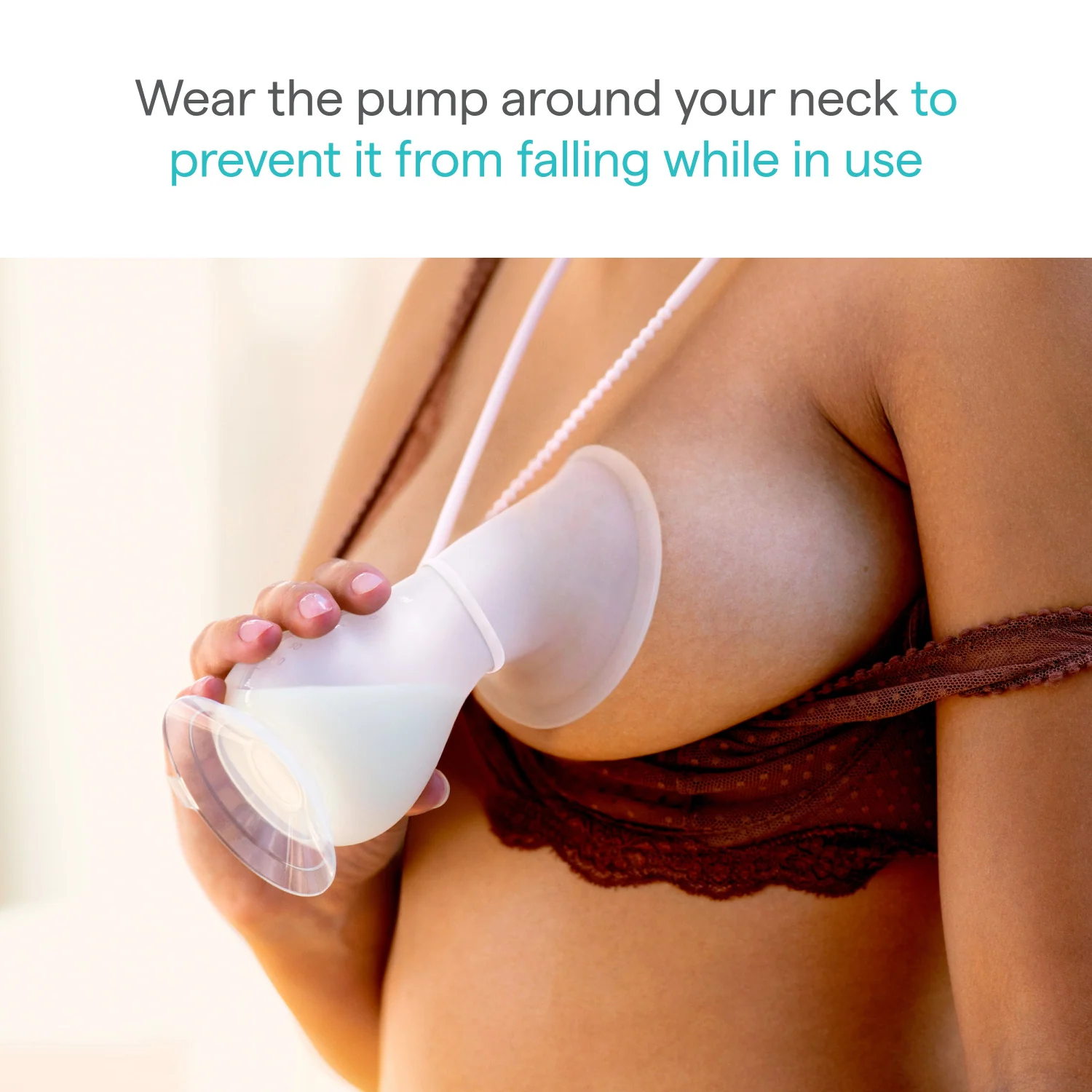 Munchkin Silicone Manual Breast Pump with Lid and Lanyard