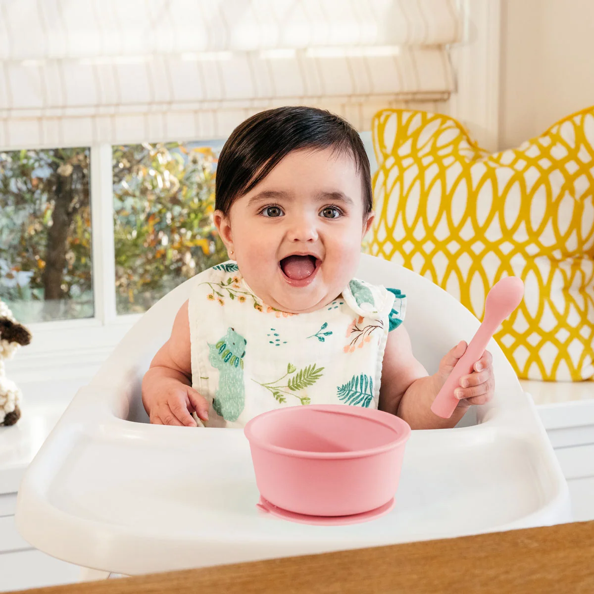 C’est Silicone! Infant Self-Feeding Set with Suction Plate Bowl and Spoon