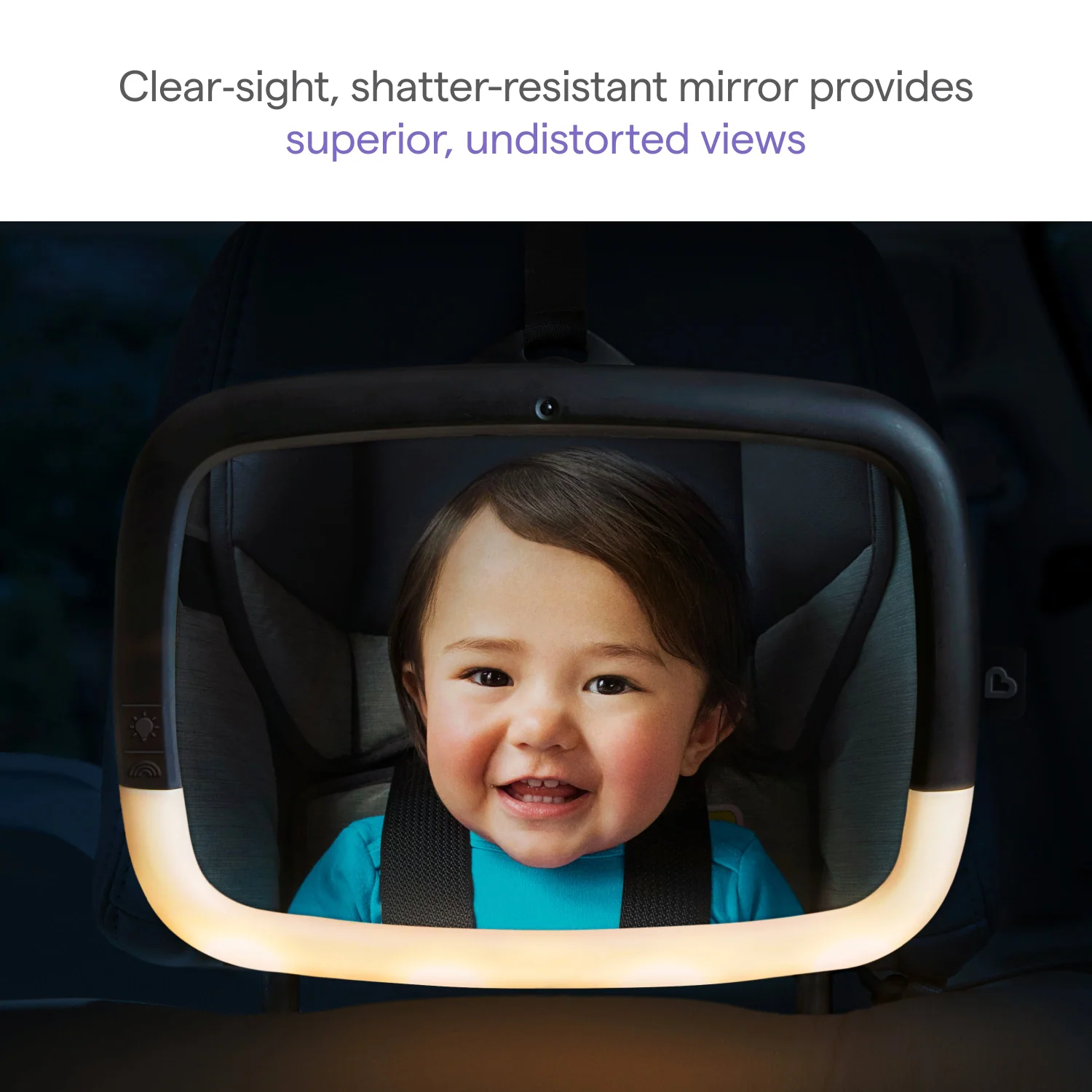 Night Light Baby In-Sight Pivot Car Mirror with Glare-Free LED Lights