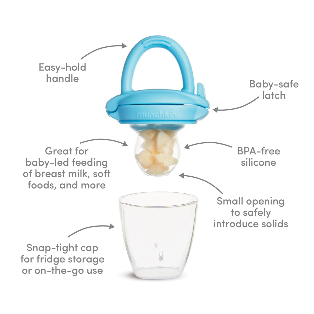 Silicone Baby Food Feeder, 2-Pack for Purees and Soft Solids