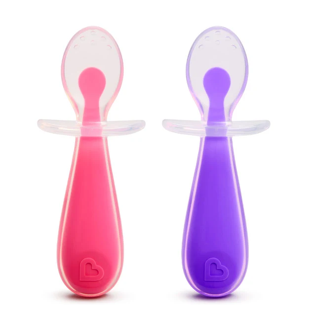 Gentle Scoop Silicone Training Spoons 2 Pack for Babies 6+ Months