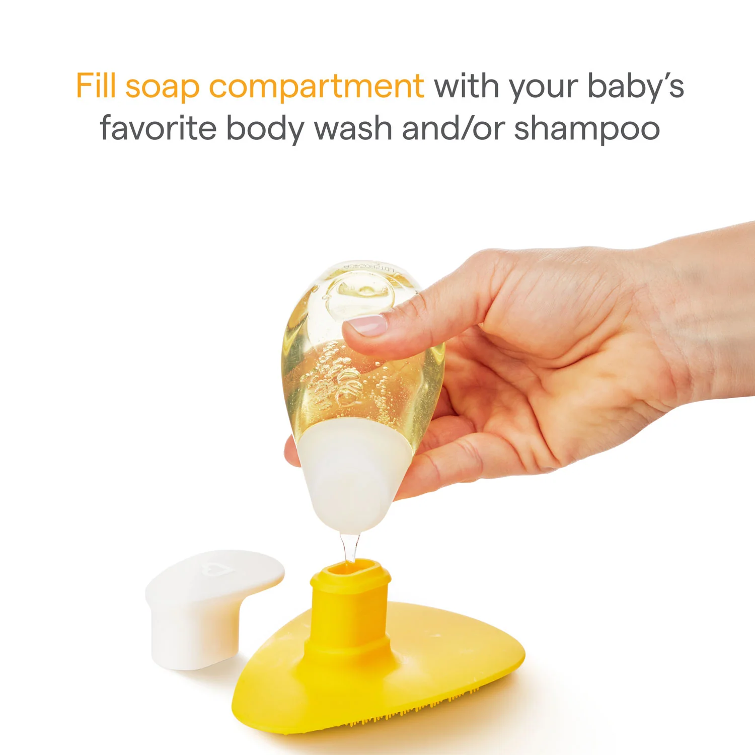 Munchkin Squeeze & Scrub Silicone Brush with Soap Dispenser for Bathtime