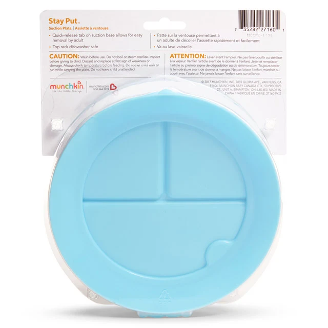 Stay Put Suction Plate with Deep Sides for Baby and Toddler Meals