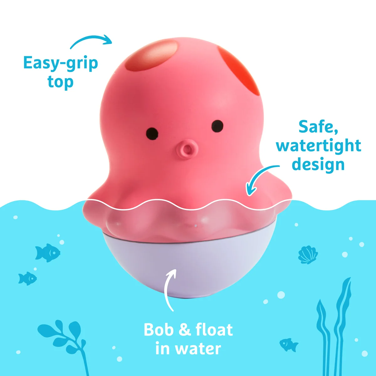 Juguetes de baño Bath Bobbers 3 uds con pulpo, morsa y delfín