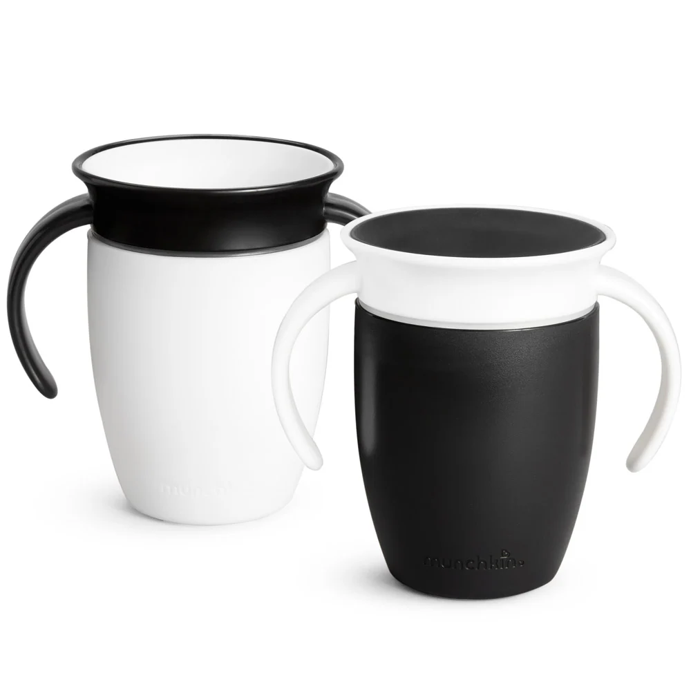 Miracle® 360° Black & White Trainer Cup, 7oz, 2pk