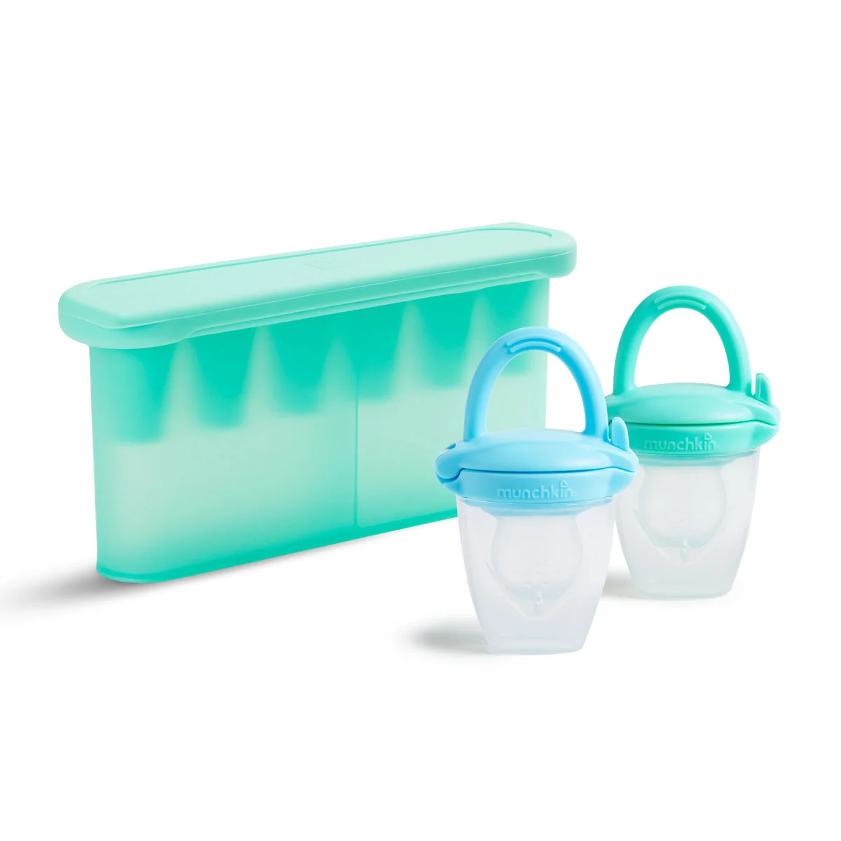 Munchkin Silicone Baby Food Feeders and Freezer Tray Bundle for Early Solids