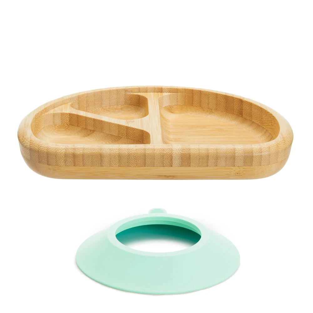 Bambou™ Divided Toddler Plate with Suction Base, Bamboo Dinnerware
