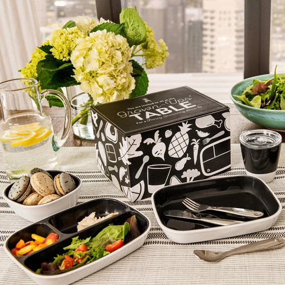 Grown-Ups Table Splash 7-Piece Toddler Dining Set with Steel Utensils