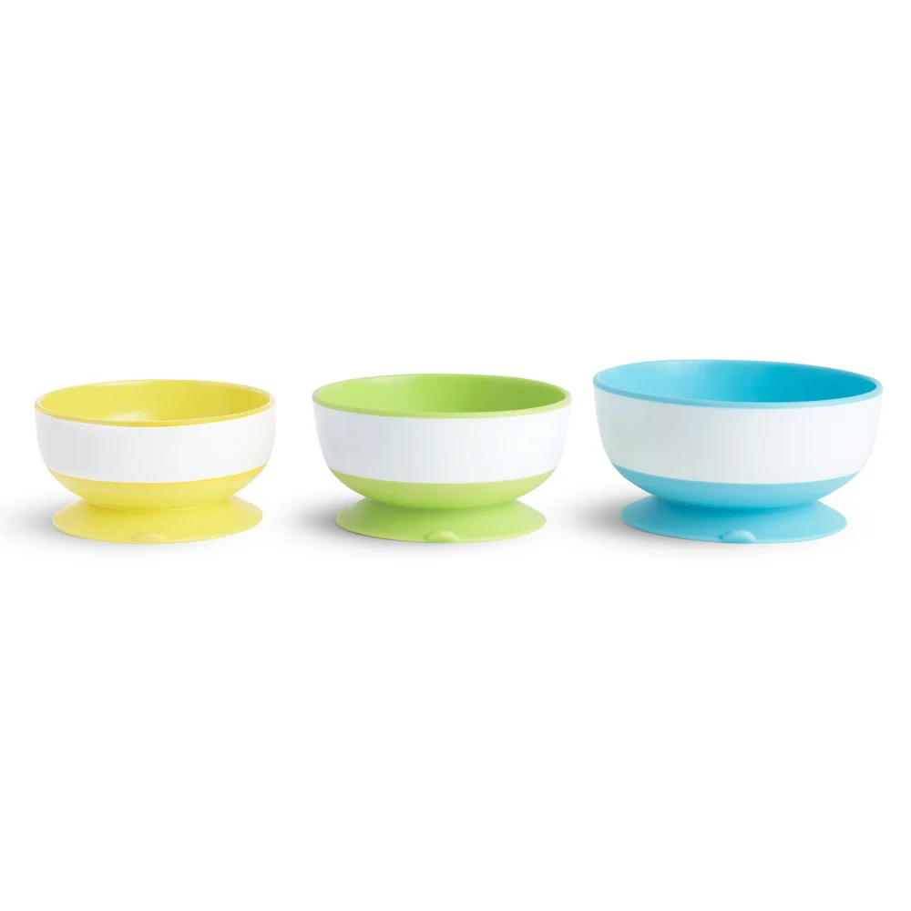 Munchkin Stay Put Suction Bowls 3 Pack for Baby Mealtime