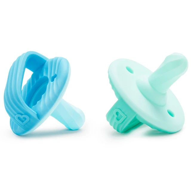 Sili-Soothe & Teethe silikone sut og bidering, 2-pak til babyer fra 3 måneder