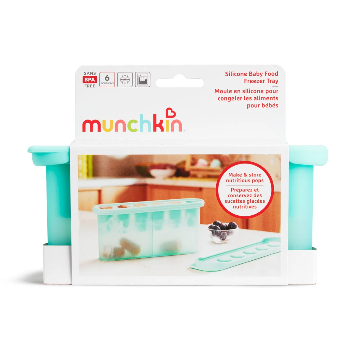 Munchkin Silicone Baby Food Feeders and Freezer Tray Bundle for Early Solids
