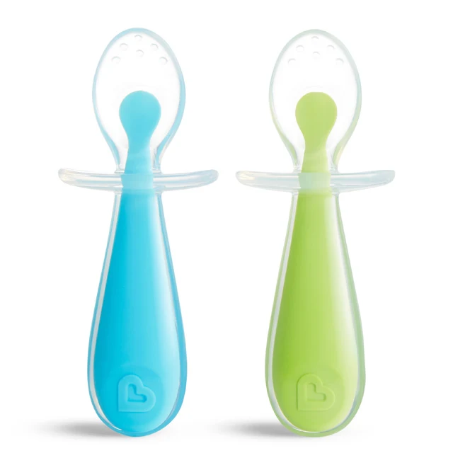 Gentle Scoop Silicone Training Spoons 2 Pack for Babies 6+ Months