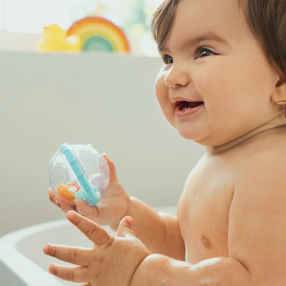 Float & Play Bubbles 4pk Baby Bath Toys That Spin and Rattle