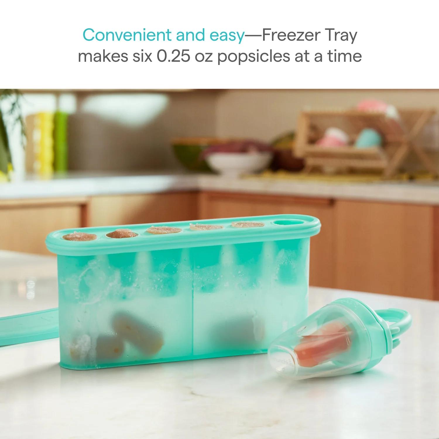 Munchkin Silicone Baby Food Feeders and Freezer Tray Bundle for Early Solids