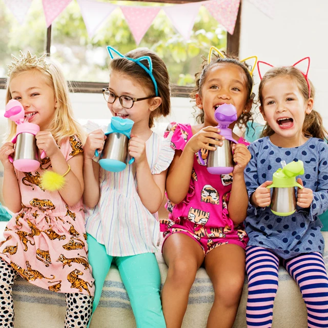 Cool Cat™ Insulated Stainless Steel Straw Cup for Toddlers, 8oz
