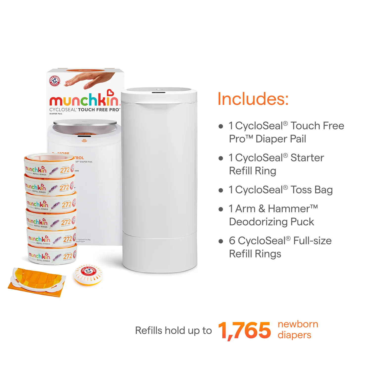CycloSeal Touch Free Pro blöjhink presentpaket med refiller och puck