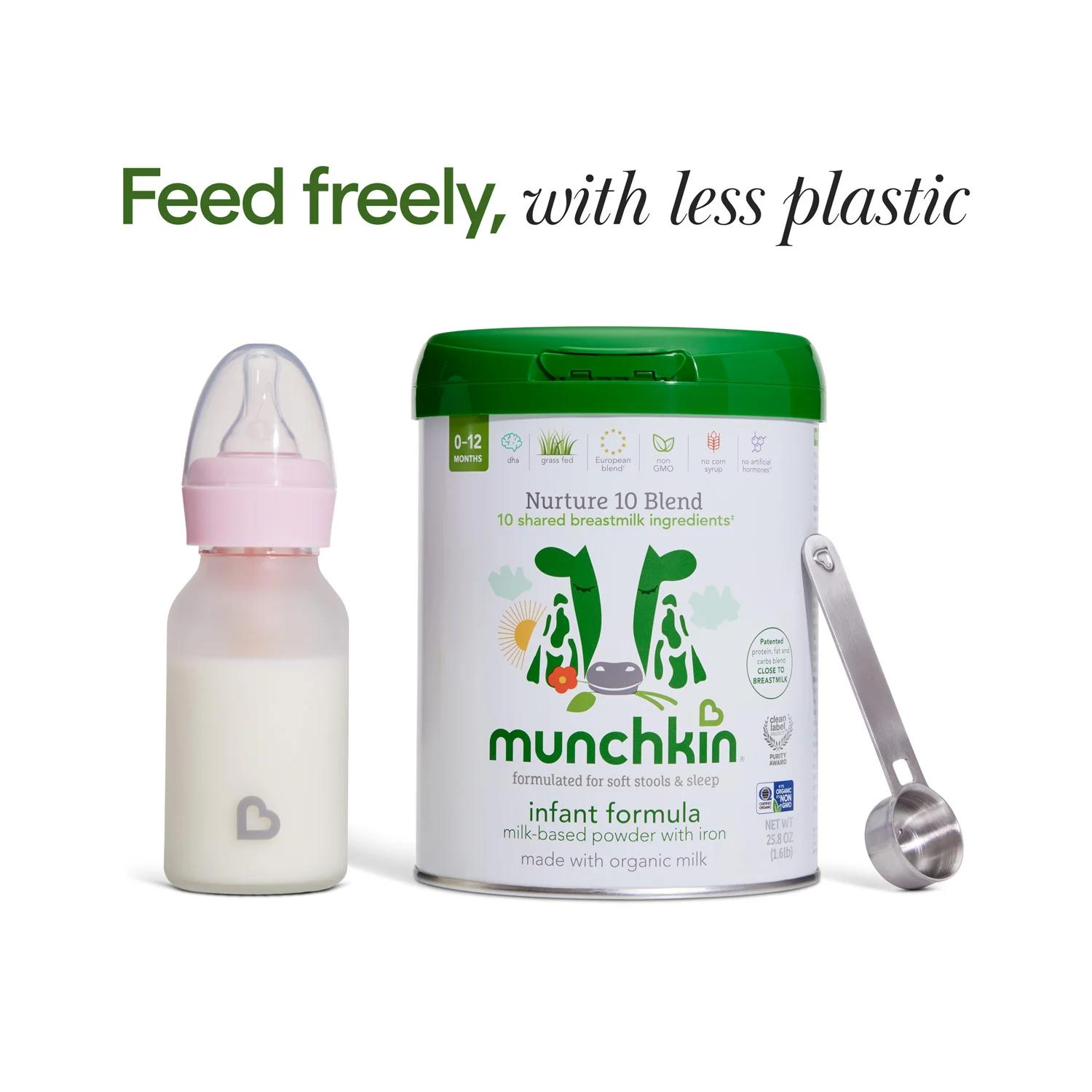 Cuillère doseuse pour lait infantile en acier inoxydable, certifiée sans microplastiques