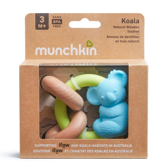 Mordedor WildLove Koala de madera natural con silicona para bebés