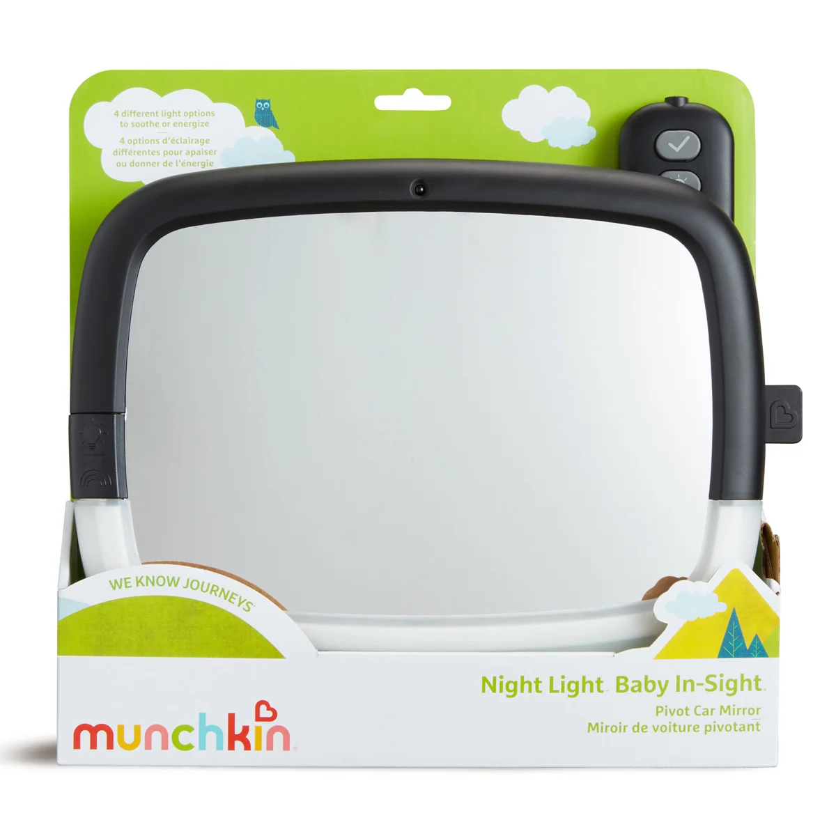 Night Light Baby In-Sight Pivot Car Mirror with Glare-Free LED Lights