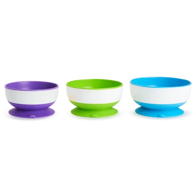 Munchkin Stay Put Suction Bowls 3 Pack for Baby Mealtime