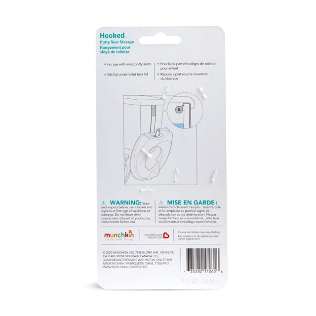 Hooked Potty Hook for Space Saving Bathroom Potty Seat Storage