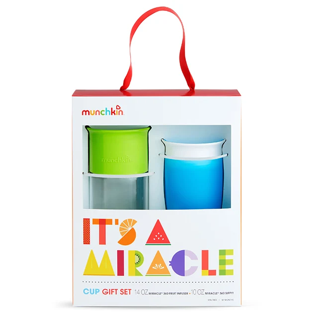 It's a Miracle Cup gavesæt: tudløs sippy- og frugtinfuser-kop