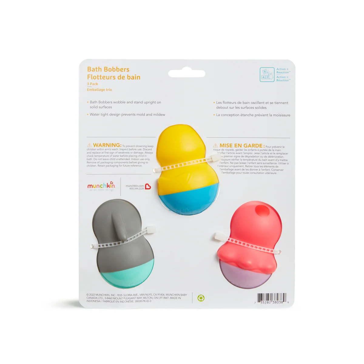 Juguetes de baño Bath Bobbers 3 uds con pulpo, morsa y delfín