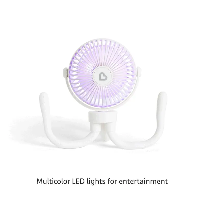 Ventilatore da passeggino Munchkin con gambe flessibili e batteria ricaricabile