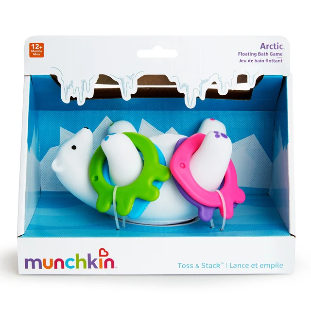 Arctic Polar Bear Bath Toy with Ring Toss and Stacking Play