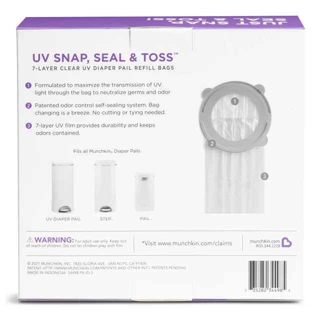 UV Snap, Seal & Toss™ påfyllningspåsar till blöjhink, 20-pack