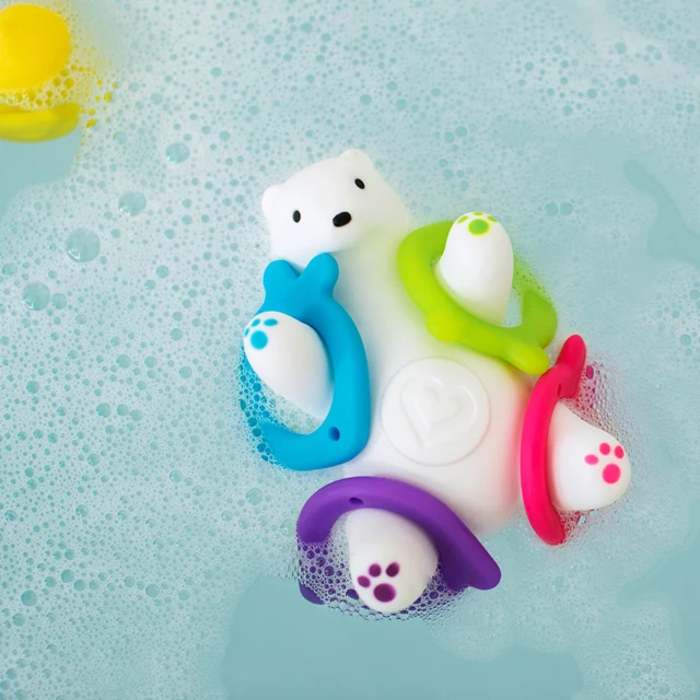 Arctic Polar Bear Bath Toy with Ring Toss and Stacking Play