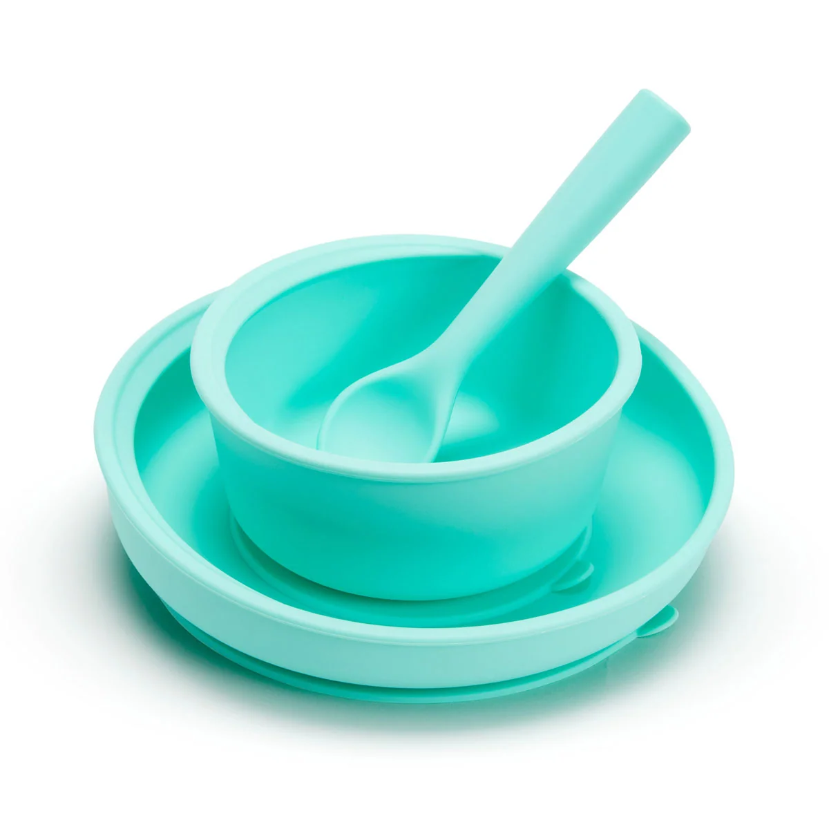 C’est Silicone! Infant Self-Feeding Set with Suction Plate Bowl and Spoon