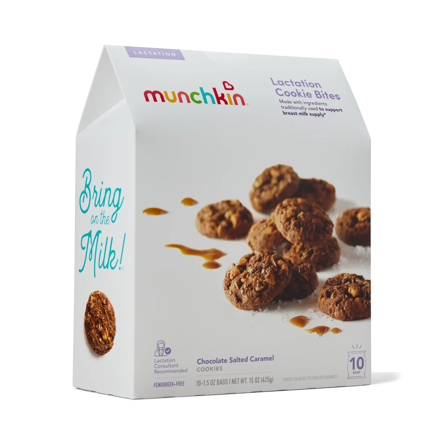 Milkmakers Chocolate Salted Caramel Lactation Cookie Bites, 10 Single Serve Bags