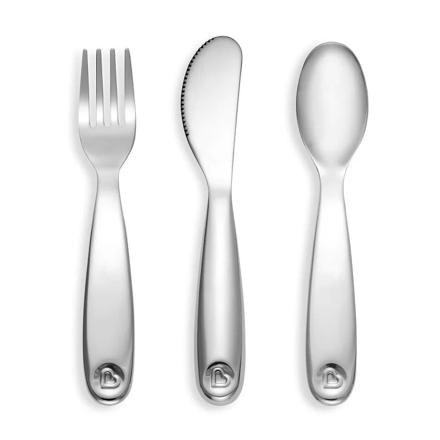 Polish Stainless Steel Toddler Fork, Knife and Spoon Set