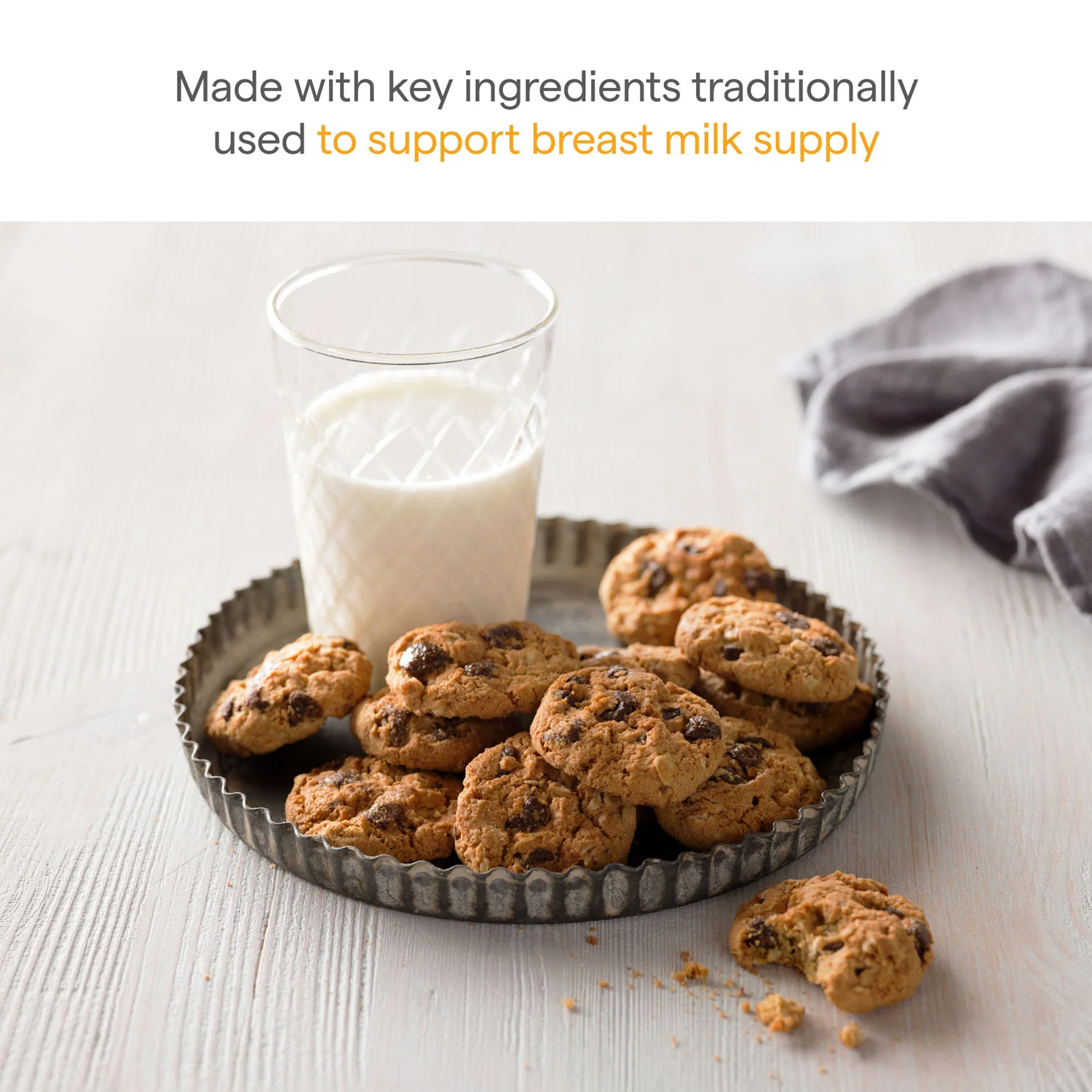 Milkmakers Oatmeal Chocolate Chip Amme-cookie-bidder, 10 enkeltportioner