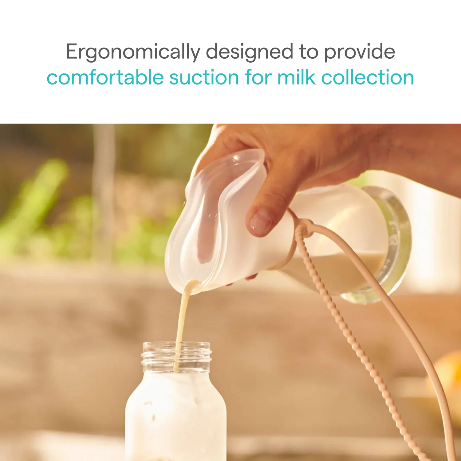 Munchkin Silicone Manual Breast Pump with Lid and Lanyard