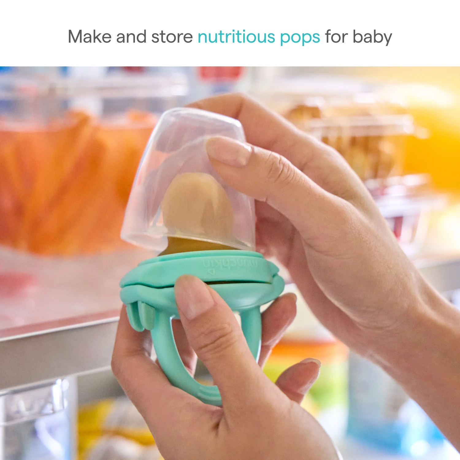 Munchkin Silicone Baby Food Feeders and Freezer Tray Bundle for Early Solids