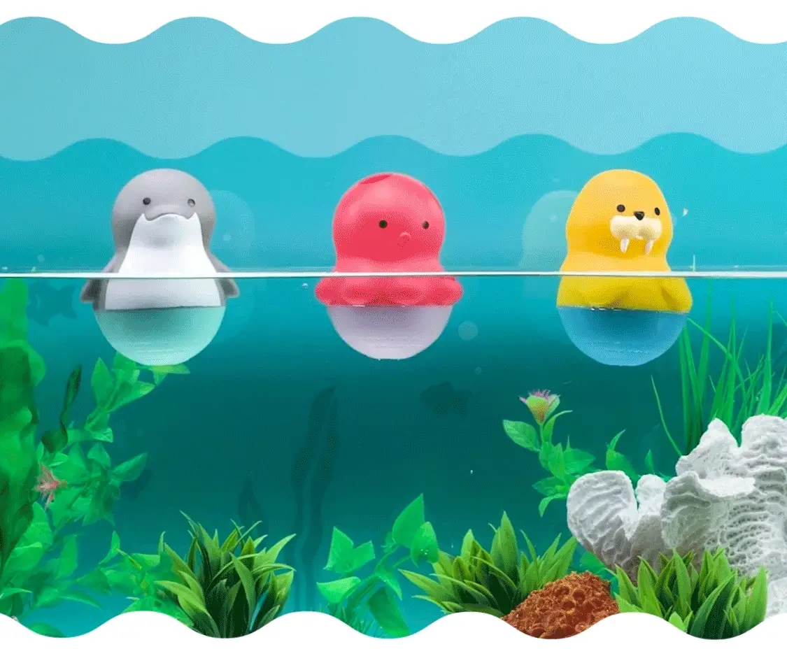 Bath Bobbers 3pk Bath Toys with Octopus, Walrus and Dolphin