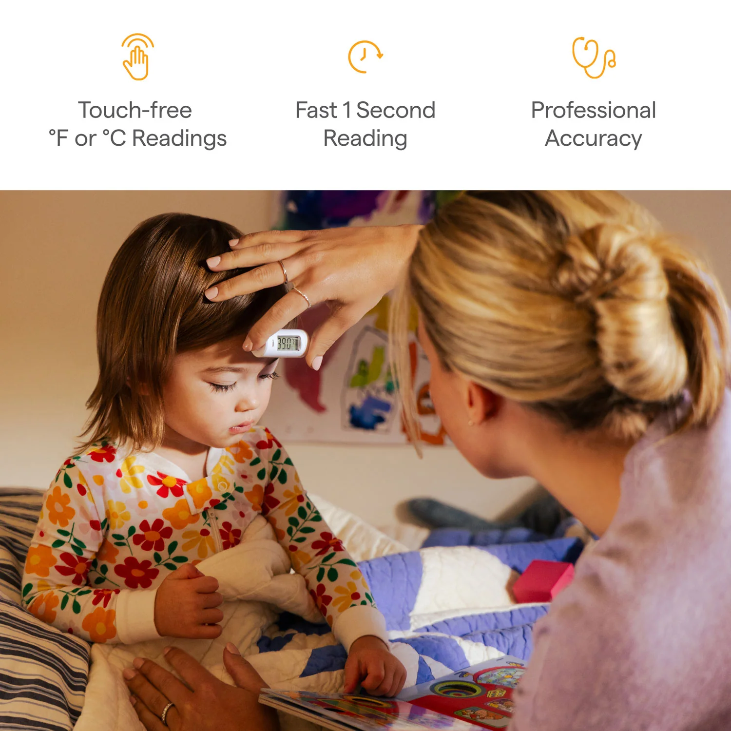 Mini Thermometer, Portable No-Touch Infrared Forehead Thermometer