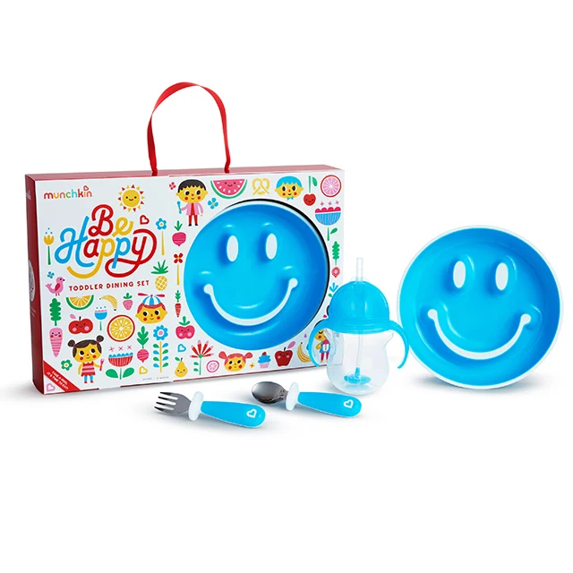 Be Happy Toddler Dining Set with Suction Plate, Cup and Utensils