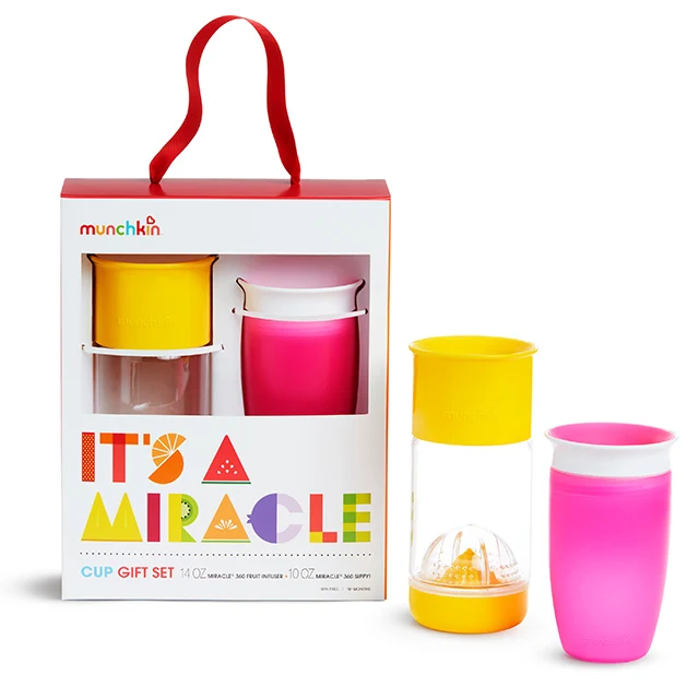 It's a Miracle Cup gavesæt: tudløs sippy- og frugtinfuser-kop